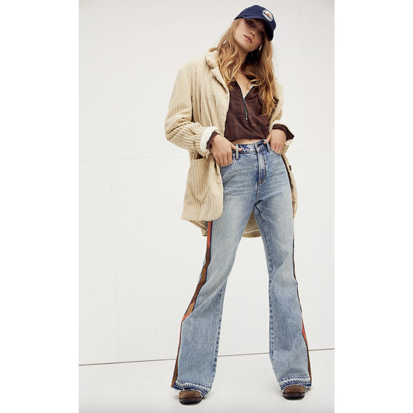 Free People Driftwood Authentic Farrah Flare Jeans Size 29 - Picture 1 of 7